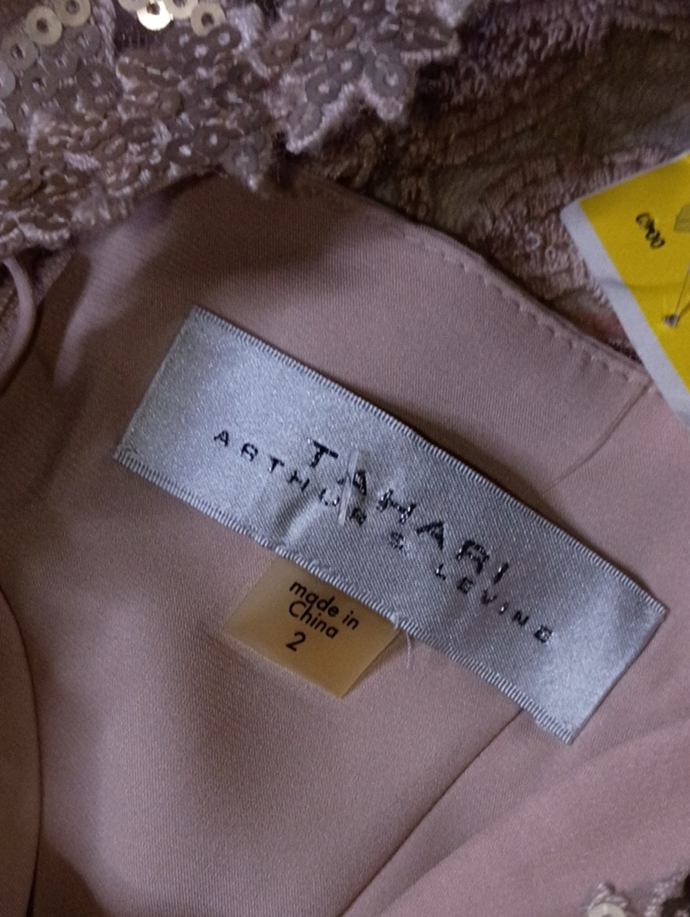NWT Tahari Elegant Blush Sequin-Embellished Dress Size (2) - Picture 3 of 11
